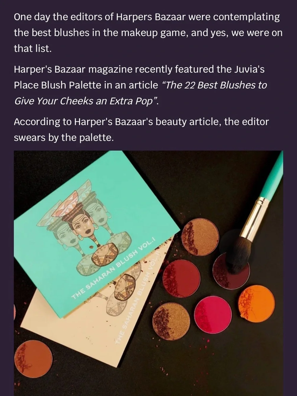 Juvia's Place Blush Palette The Saharan Blush Vol. I